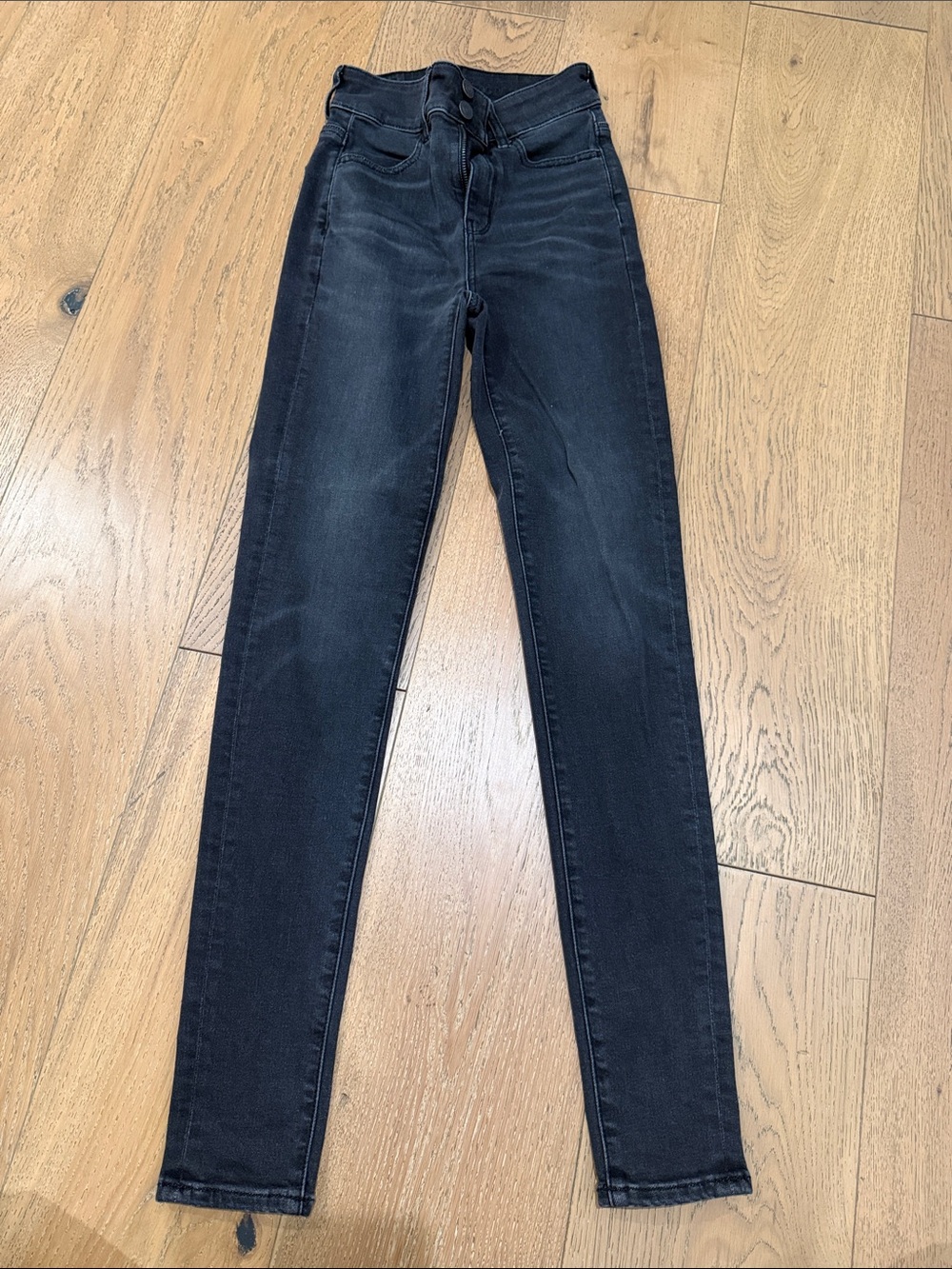 American Eagle Next Level Stretch Black Skinny Jeans — Size 000 Regular